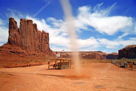 Little tornado in Monument Valley, Navajo Tribal Park, Arizona, — Stock ...