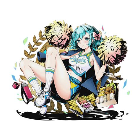 Ucmm Divine Gate Official Art 10s 1girl Blue Eyes Blue Hair Blue Jacket Blue Skirt Bow