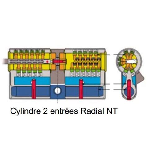 Cylindre Haute Sécurité Vachette RADIAL NT Barillet 32 5 x 42 5