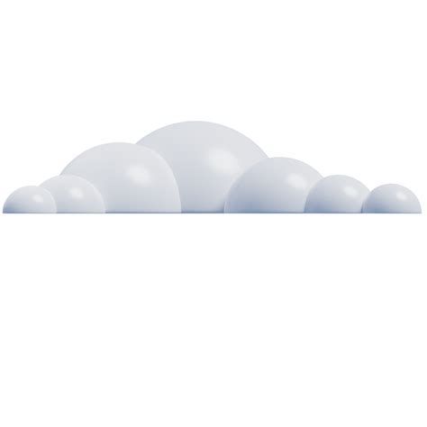 White 3d Clouds Soft Round Cartoon Fluffy Clouds Icon 3d Render