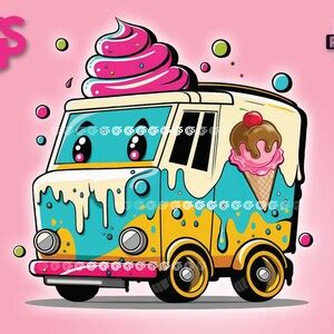 Ice Cream Truck Bundle 3 PNG Files Popsicle T-shirt Digital, Graffiti ...