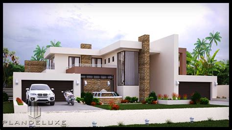 Double Story 4 Bedroom House Plan Modern House Plans Plandeluxe