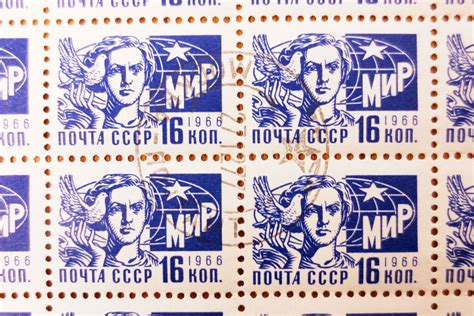 Russia 1966 Sheet Of 100 Stamps 16 Kon Noyta Cccp Woman With Dove