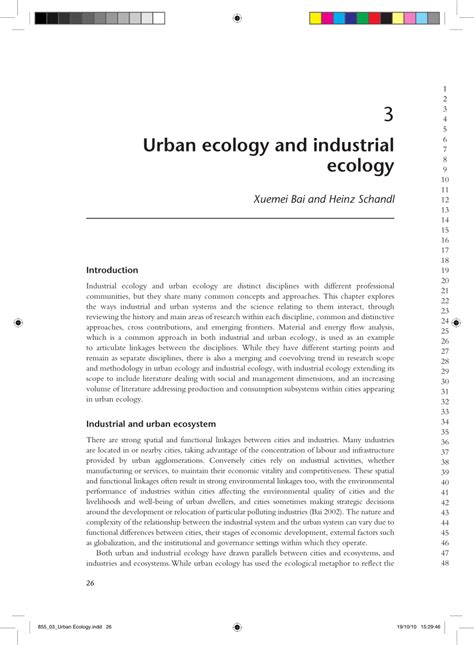 PDF Urban Ecology And Industrial Ecology