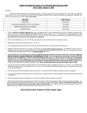 Fillable Online Parent Information Sheets Free Templates Fax Email