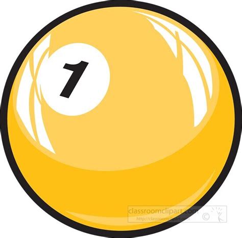 One Number Billard Ball Clipart Classroom Clip Art