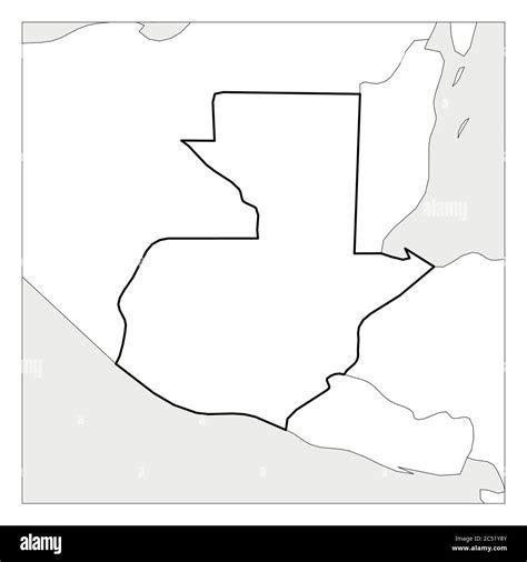 Mapa De Guatemala Contorno Negro Y Grueso Resaltado Con Pa Ses Vecinos