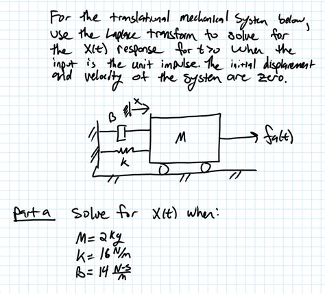 Solved For The Translational Mechanical System Below Use Chegg