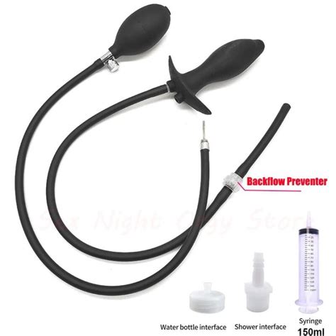 Anus Clean Enema Inflatable Anal Plug Dilator With Backflow Preventer Prostate Massage Anal Ball