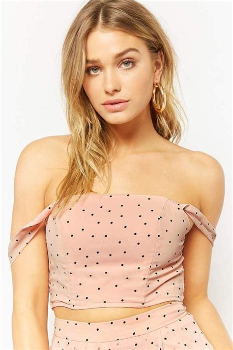 Forever 21 Selfie Leslie Polka Dot Crop Top Crop Tops Polka Dot Crop