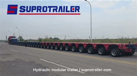 Multi Axles Hydraulic Suspension Platform Modular Trailer Youtube