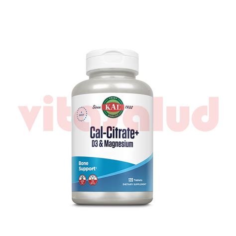 KAL CALCIUM CITRATE VITAMINA D3 MAGNESIO 120 TABLETAS Vitasalud