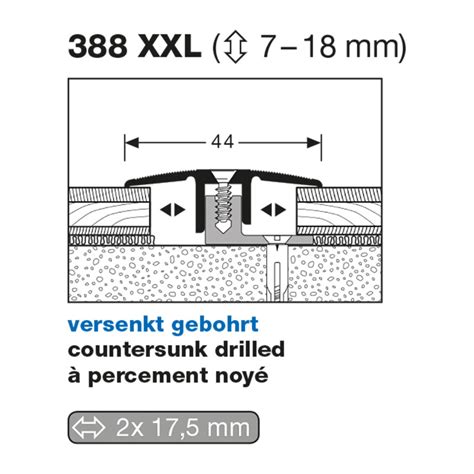 Küberit Übergangsprofil Pps Typ 388 Xxl 100 Cm Edelstahloptik F2