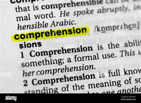 Highlighted Word Comprehension Concept And Meaning Stock Photo Alamy