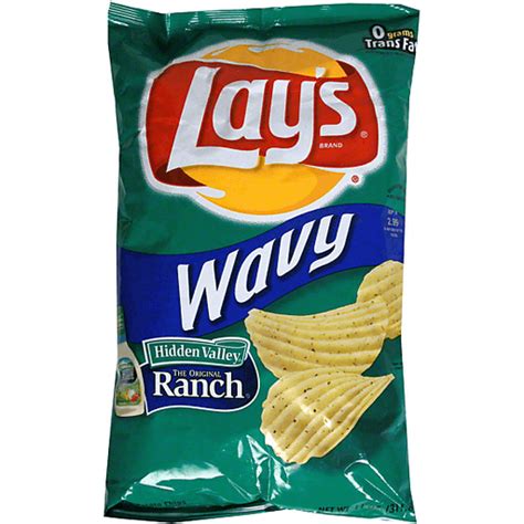 Lays Wavy Flavored Potato Chips Hidden Valley Ranch Potato Mt