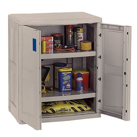 Outdoor Storage Cabinet with 2 Shelves Taupe - Blue SUC3600 | OutdoorShedsMart.com