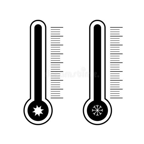 Serie Di Termometri Con Temperatura Elevata E Bassa Icona Di Nero