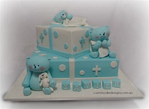 Blue Teddy Bear Cake - CakeCentral.com