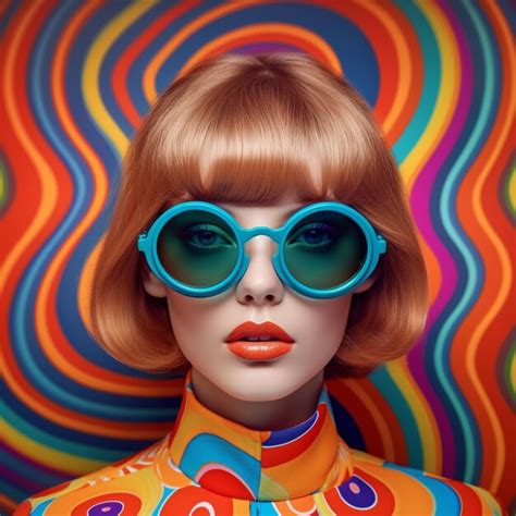 Premium Ai Image A Model Wearing Goggles With A Colorful Dress And