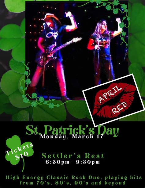 April Red Rockin your St. Patricks Day Celebration at Settlers Rest RV