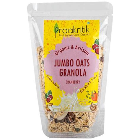 Buy Praakritik Organic Artisan Jumbo Oats Granola With High Protein