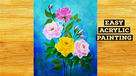 Acrylic Painting Ideas How To Paint A Rose Red Rose Flower Painting