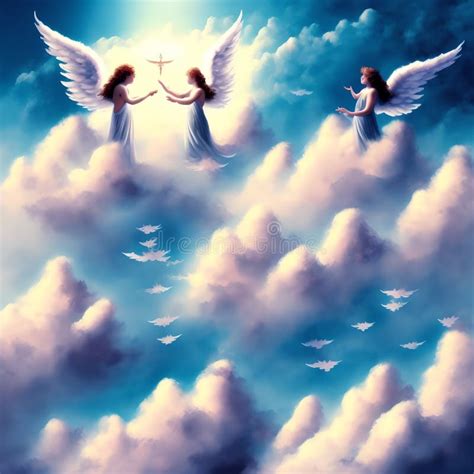 Angels Generative Ai Illustration Stock Illustration Illustration Of Heaven Brush 267810528