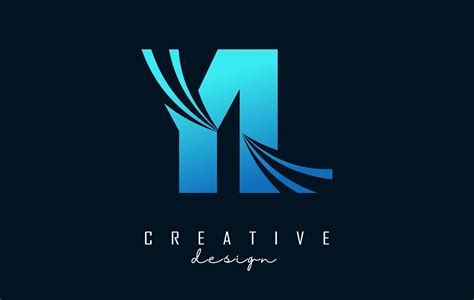 Creative Blue Letters Yl Y L Logo With Leading Lines And Road Concept Design Letters With