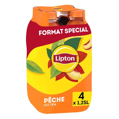 Boisson Au Thé Pêche Ice Tea LIPTON le pack de 4 bouteilles de 1 25cL