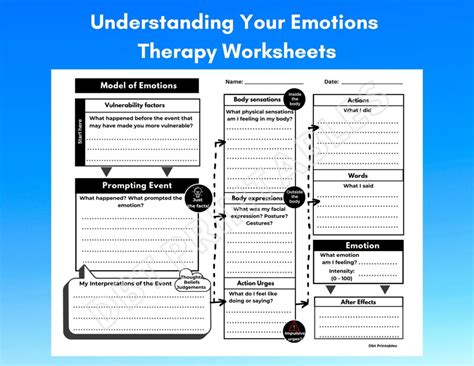 Understanding Emotions Printable Dbt Worksheets Emotion Etsy De Dbt Worksheets