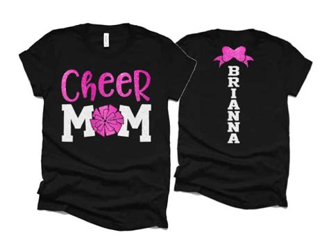 Glitter Cheer Mom Shirt Mom Shirt Cheer Short Sleeve Shirt Bella Canvas