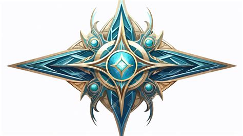 Feanorian Elven Star Badge Fantasy Vector Isolated Premium Ai