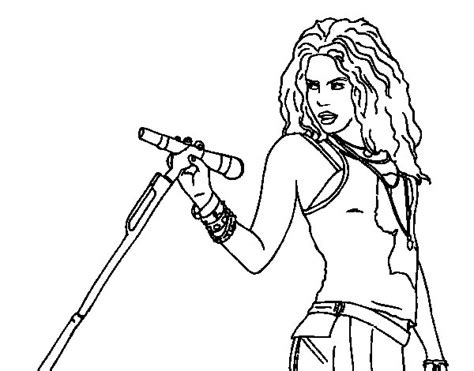 Dibujo De Shakira En Concierto Para Colorear