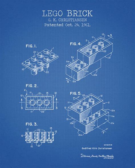 Lego Brick Blue Patent Digital Art By Dennson Creative Fine Art America