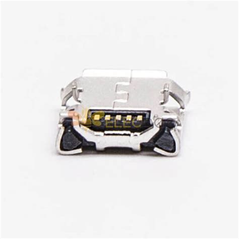 Micro Female Usb 5 Pin Smt Type B 180 Degree For Pcb Mount