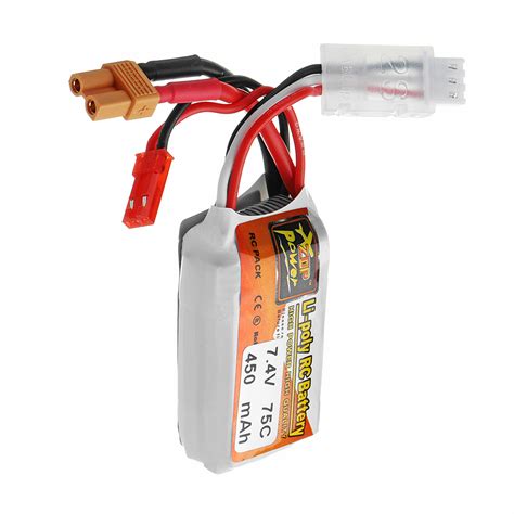 ZOP POWER 7 4V 450mAH 75C 2S Lipo Battery With JST XT30 Plug For RC