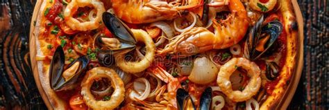 Seafood Pizza Pizza Ai Frutti Di Mare With Squid Rings Mussels And