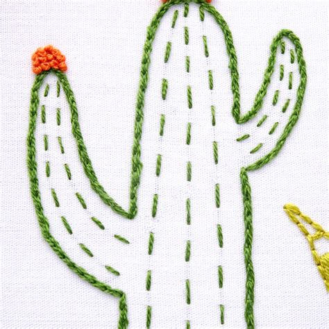 Cactus Trio Hand Embroidery Pattern - Wandering Threads Embroidery