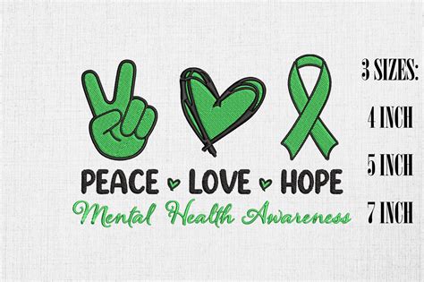 Peace Love Hope Mental Health · Creative Fabrica