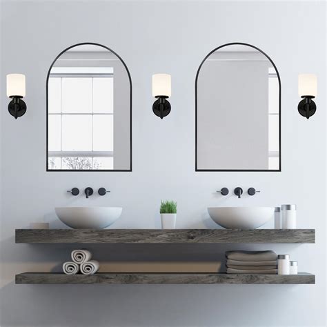 Maeve Arched 36 Inch Wall Mirror Black ǀ Bath ǀ Today s Design House