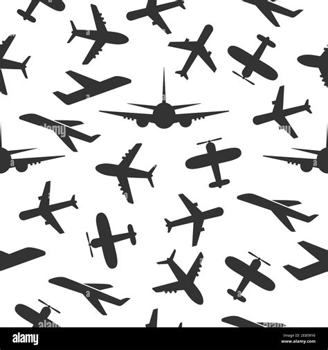 Airplane Pattern White Background Seamless Pattern Flying Planes