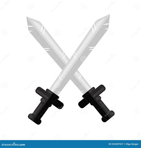 Crossed Swords Icon Cold Weapon Sign Stock Vector Illustration Of History Knight 253287527