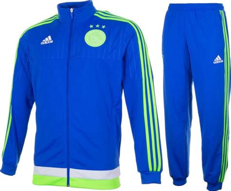 Adidas Ajax Trainingspak Trainingspak Maat L Mannen Blauw Groen