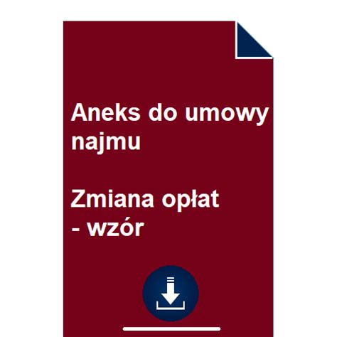 Aneks Do Umowy Najmu Zmiana Op At Wz R Pobierz