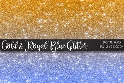 Gold and Royal Blue Glitter Graphic by Rizu Designs · Creative Fabrica