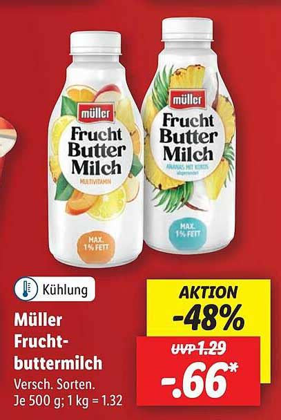 M Ller Fruchtbuttermilch Angebot Bei Lidl Prospekte De