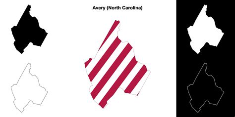 Avery County North Carolina Outline Map Set Vector Art At