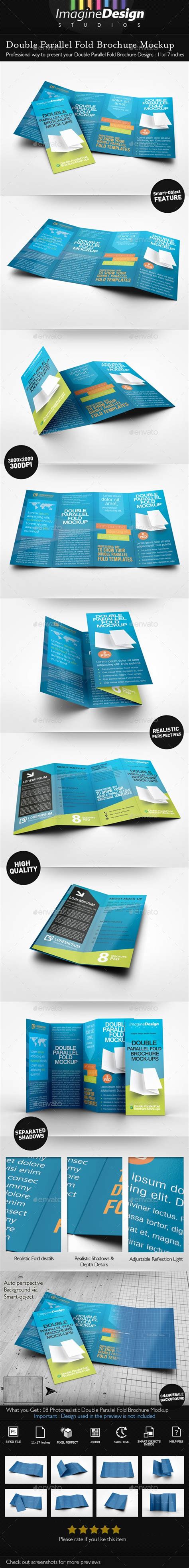 Double Parallel Fold Brochure Mockup by BaGeRa | GraphicRiver