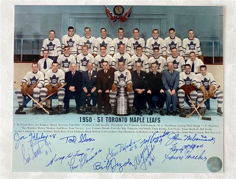 Lot Detail - 1951 Toronto Maple Leafs 12 Signature Stanley Cup Team ...