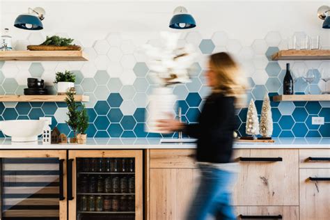 Ombre Hexagon Backsplash Fireclay Tile Fireclay Tile